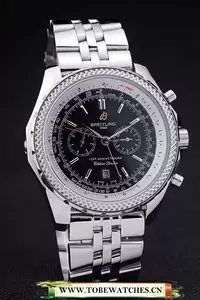 Breitling Bentley Black Dial Stainless Steel Strap En58293