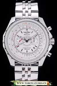 Breitling Bentley Chronograph White Dial Stainless Steel Strap En58294