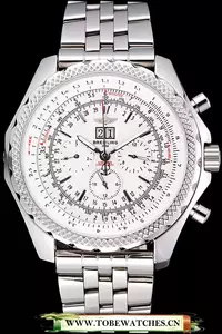 Breitling Bentley 6.75 Speed White Dial Stainless Steel Case And Bracelet En60113