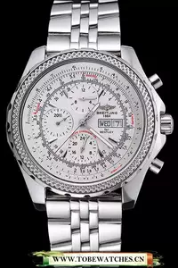 Breitling Bentley Gt Racing White Dial Stainless Steel Case And Bracelet En60116