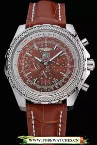 Breitling Bentley 6.75 Speed Bronze Dial Stainless Steel Case Brown Leather Bracelet En60123