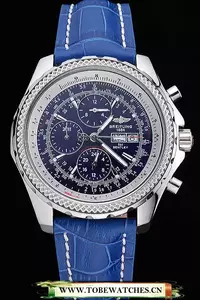 Breitling Bentley Gt Racing Blue Dial Stainless Steel Case Blue Leather Bracelet En60127