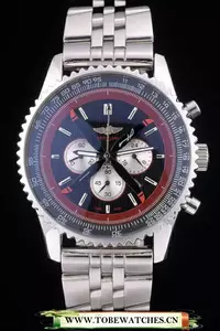 Breitling Certifie Polished Silver Stainless Steel Strap Black Dial Chronograph En59080