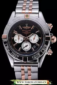 Breitling Chronomat 44 Black Dial With White Subdials 2 Tone Stainless Steel Bracelet En60398