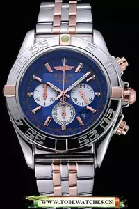 Breitling Chronomat 44 Blue Dial With White Subdials 2 Tone Stainless Steel Bracelet En60399