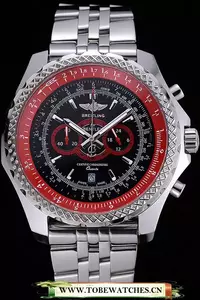 Breitling Bentley Supersports Black And Red Dial Stainless Steel Bracelet En119315