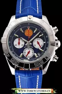 Breitling Chronomat Frecce Tricolori Blue Dial Stainless Steel Case Blue Leather Strap En122024