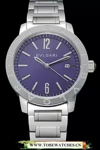 Bvlgari Solotempo Purple Dial Stainless Steel Case And Bracelet En120720