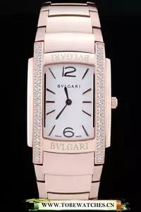 Bvlgari Assioma D 30mm White Dial Rose Gold Diamond Case Rose Gold Bracelet En72992