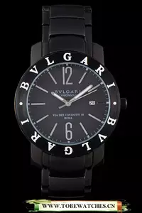 Bvlgari Bvlgari 42mm Black Dial Black Steel Case Black Steel Bracelet En116398