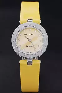 Bvlgari B.zero1 25mm Yellow Dial Stainless Steel Case And Bezel Yellow Leather Bracelet En2891