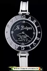 Bvlgari B.zero1 30mm Black Engraved Dial Steel Case Black Bezel Steel Bracelet En73142