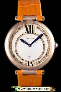 Cartier Ballon Bleu Orange Leather Strap En59525