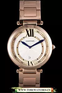 Cartier Ballon Bleu Rose Gold Stainelss Steel Strap White Dial En59527