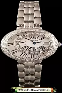 Cartier Baignoire Hypnose White Dial Diamonds Steel Case Steel Bracelet En59382