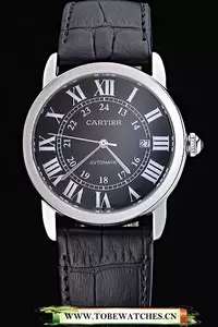 Cartier Ronde Solo Stainless Steel Case Black Dial Roman Numerals En60089