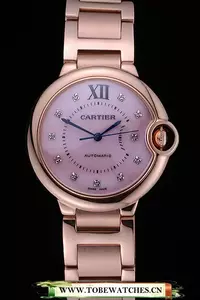 Cartier Ballon Bleu De Cartier Pink Diamond Dial Gold Bracelet En60445
