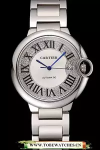 Cartier Ballon Bleu 46 Mm Diamond Dial Staineless Steel Bracelet En124510