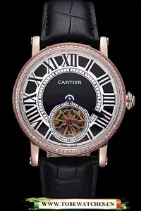 Cartier Rotonde Flying Tourbillon Diamonds Black Dial En59865
