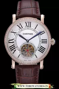 Cartier Rotonde Flying Tourbillon Diamonds White Dial En59866