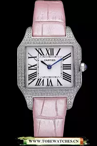 Cartier Santos 100 Diamond Silver Bezel En59825