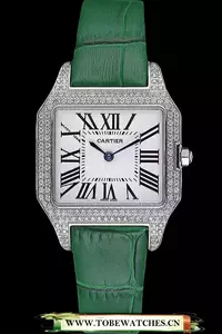 Cartier Santos 100 Diamond Silver Bezel En59829