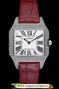 Cartier Santos 100 Diamond Silver Bezel En59831