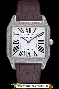 Cartier Santos 100 Diamond Silver Bezel En59841