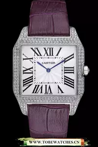 Cartier Santos 100 Diamond Silver Bezel En59842