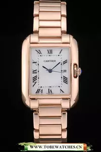 Cartier Tank Anglaise 30mm White Dial Rose Gold Case And Bracelet En59153
