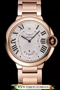 Cartier Ballon Bleu Two Timezone White Dial Rose Gold Case Rose Gold Bracelet En124490
