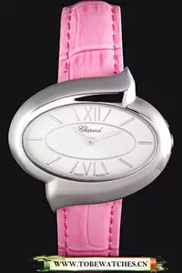 Chopard Luxury Silver Bezel With White Dial And Pink Leather Strap En59633