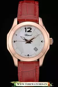 Chopard Red Leather Bracelet Watch En115384
