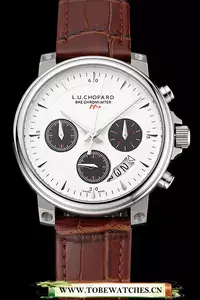 Chopard L.u.c 8hf Power Control White Dial Brown Leather Bracelet En124455