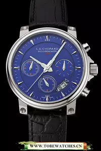 Chopard L.u.c 8hf Power Control Blue Dial Black Leather Bracelet En124456