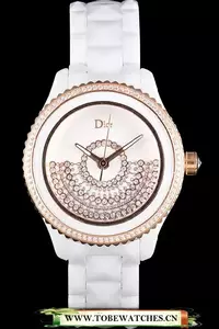 Dior Viii Grand Bal Rose Gold Bezel White Bracelet En59448