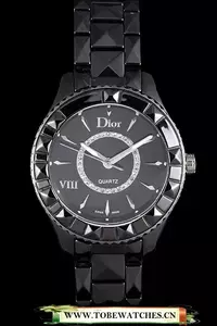 Dior Viii Ceramic Black Bezel Black Bracelet En59451