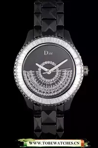 Dior Viii Baguette Cut White Diamonds With Diamond Encrusted Dial En59452