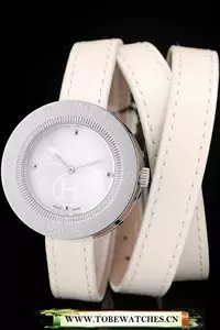 Hermes Classic Mop Dial White Elongated Leather Strap En58790
