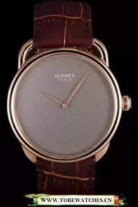 Hermes Classic Croco Leather Strap Silver Dial En59401