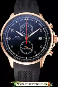 Iwc Portugieser Yacht Club Black Dial Rose Gold Case Black Rubber Strap En121927