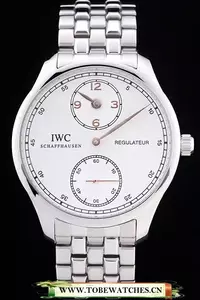 Iwc Regulateur White Dial Stainless Steel Bracelet En87732