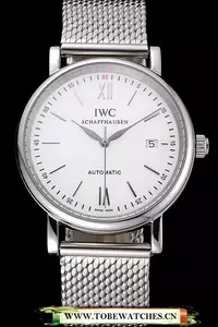 Iwc Portofino Stainless Steel Case White Dial Steel Bracelet En60596