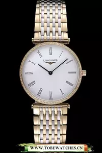 Longines La Grande Classique Two Tone Band White Dial Diamond Bezel Homme En60004