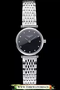 Longines La Grande Classique Stainless Steel Black Dial Diamond Markers Femme En60013