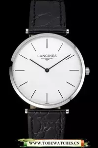 Longines Grande Classique White Dial Stainless Steel Case Black Leather Strap En122746