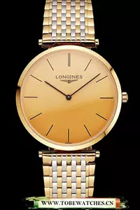 Longines Grande Classique Gold Dial Gold Case Two Tone Bracelet En122768