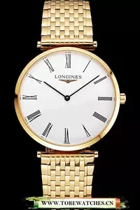 Longines Grande Classique White Dial Roman Numerals Gold Case And Bracelet En122771