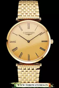 Longines Grande Classique Gold Dial Roman Numerals Gold Case And Bracelet En122773