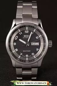 Mido Multifort Stainless Steel Strap Black Silver Dial En59277